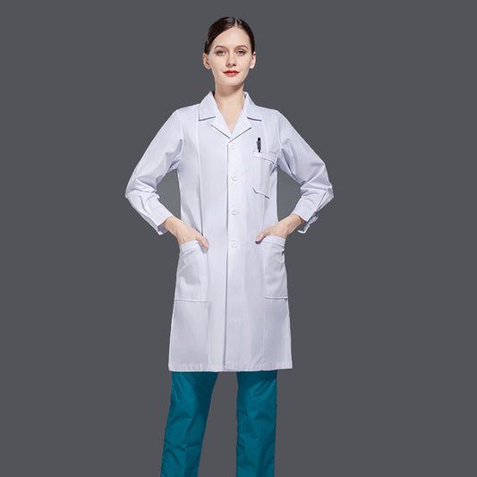 Female High Quality Lab Coat Long Sleeve Medical Uniform Doctor Uniform Hospital Wear Easy Care Durable